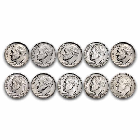 $1 Face Value 90% Silver Roosevelt Dimes 