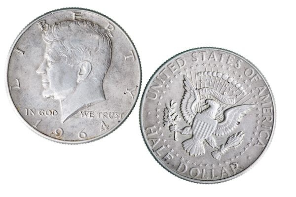 90% Silver 1964 Kennedy Half Dollars - $1 Face Value