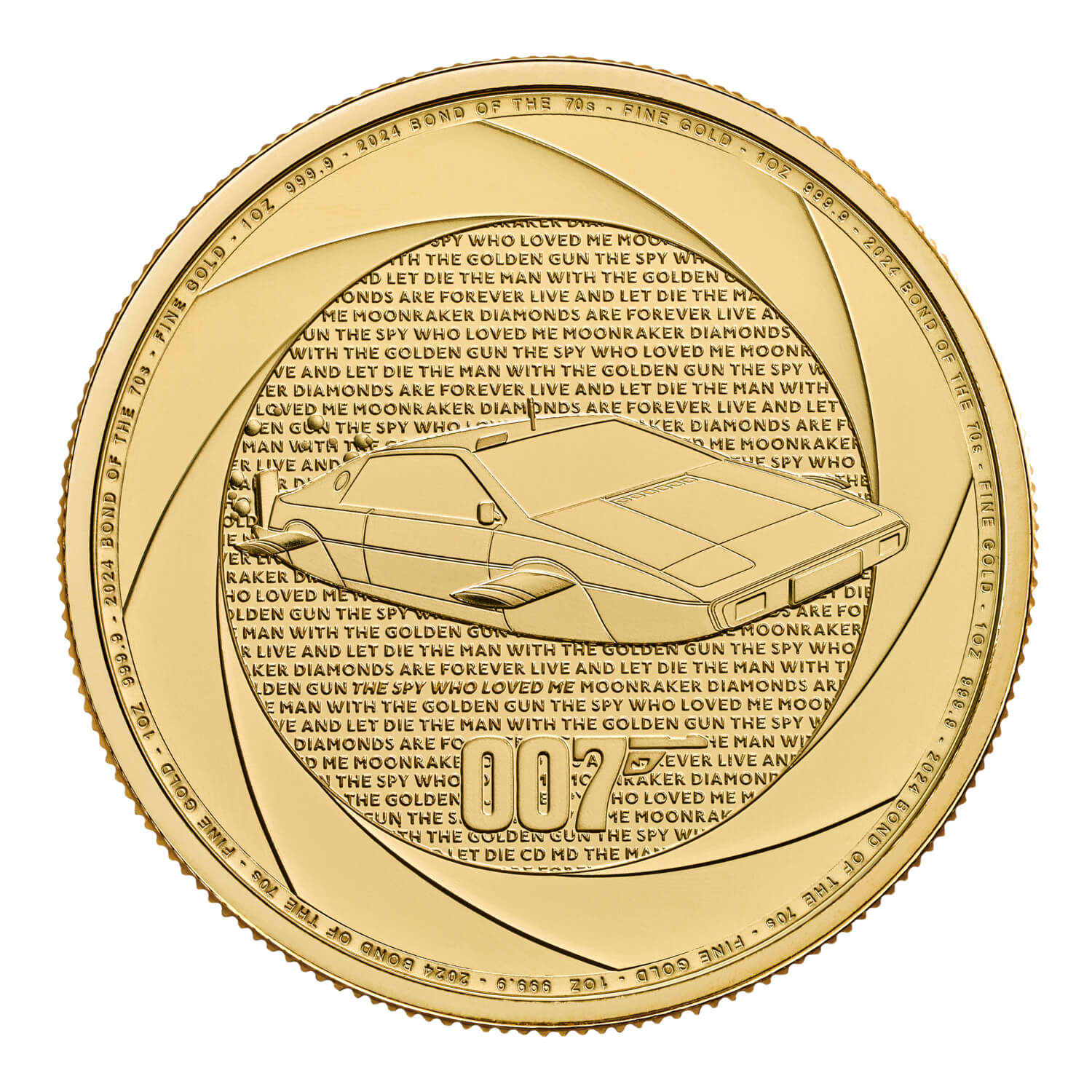 1 oz 2024 James Bond 1970s Gold Coin
