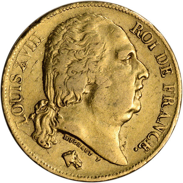 20 Francs -  Louis XVIII - France