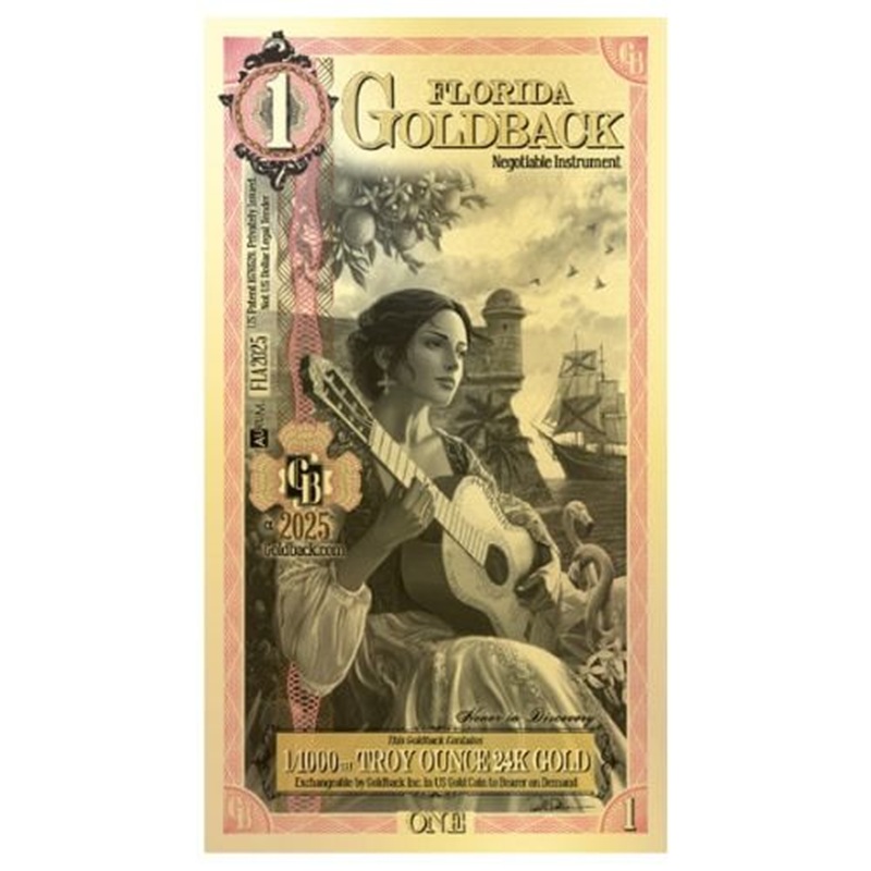 Florida 1 Goldback Note (24K)