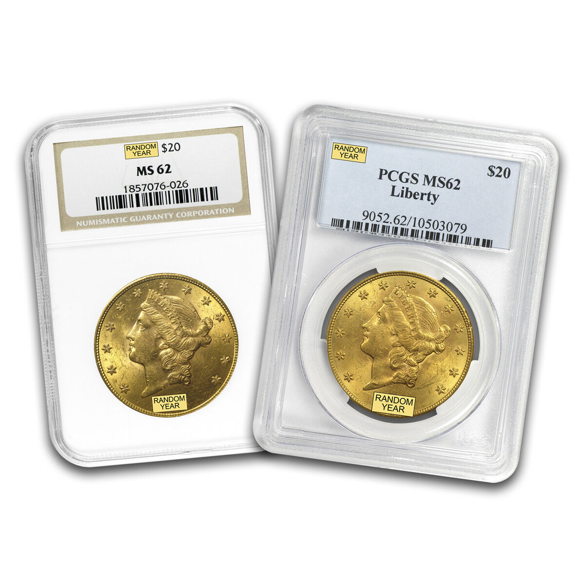 $20 MS62 Liberty Double Eagle Gold Coin (NGC or PCGS) - Random Year