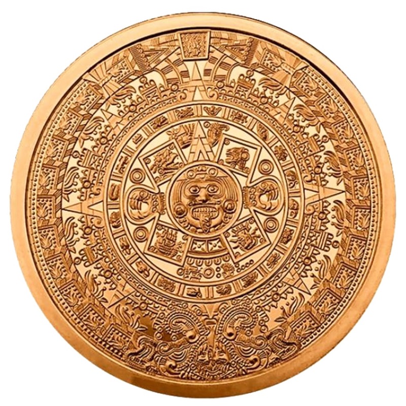 2 oz Copper Aztec Calendar Round