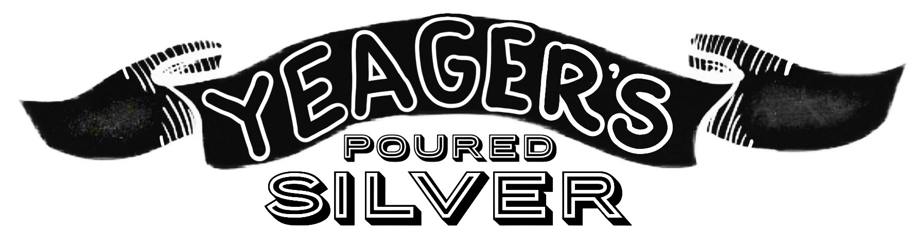 Yeagers Poured Silver Logo