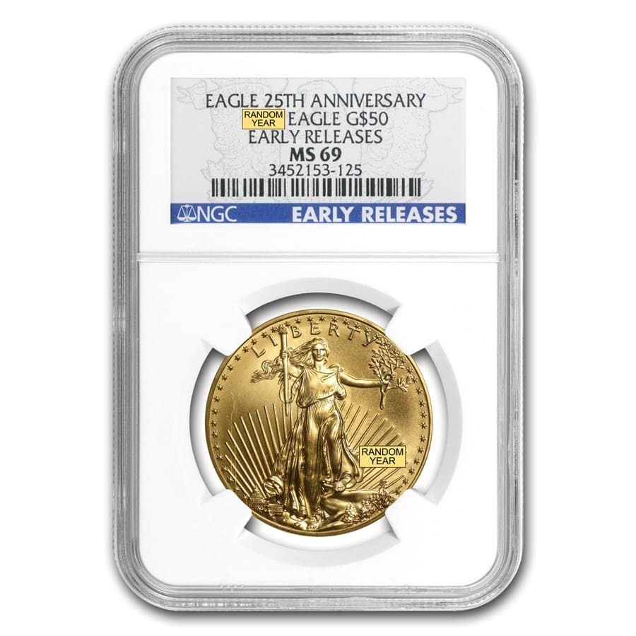 1 oz Gold Eagle Coin - NGC MS-69 - Random Date